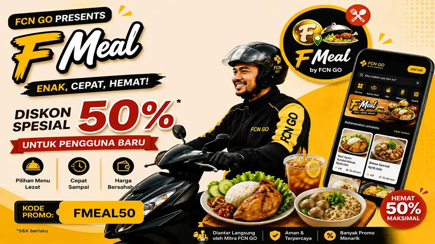 Penawaran Terbaik FCN GO - Promo Diskon 50%